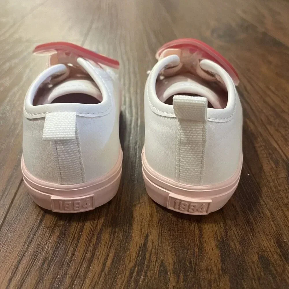 Old Navy 6 Infant White & Pink Rainbow Sneakers